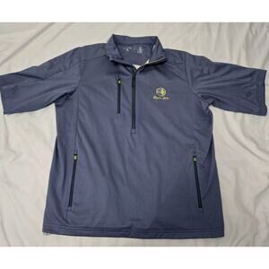 Antigua Blue Men's Sz M Hayden Lake Golf Windbreaker Pullover 1/2 zip